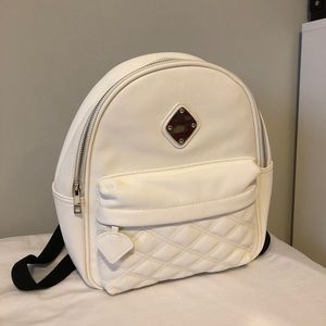 brand new claire’s white backpack